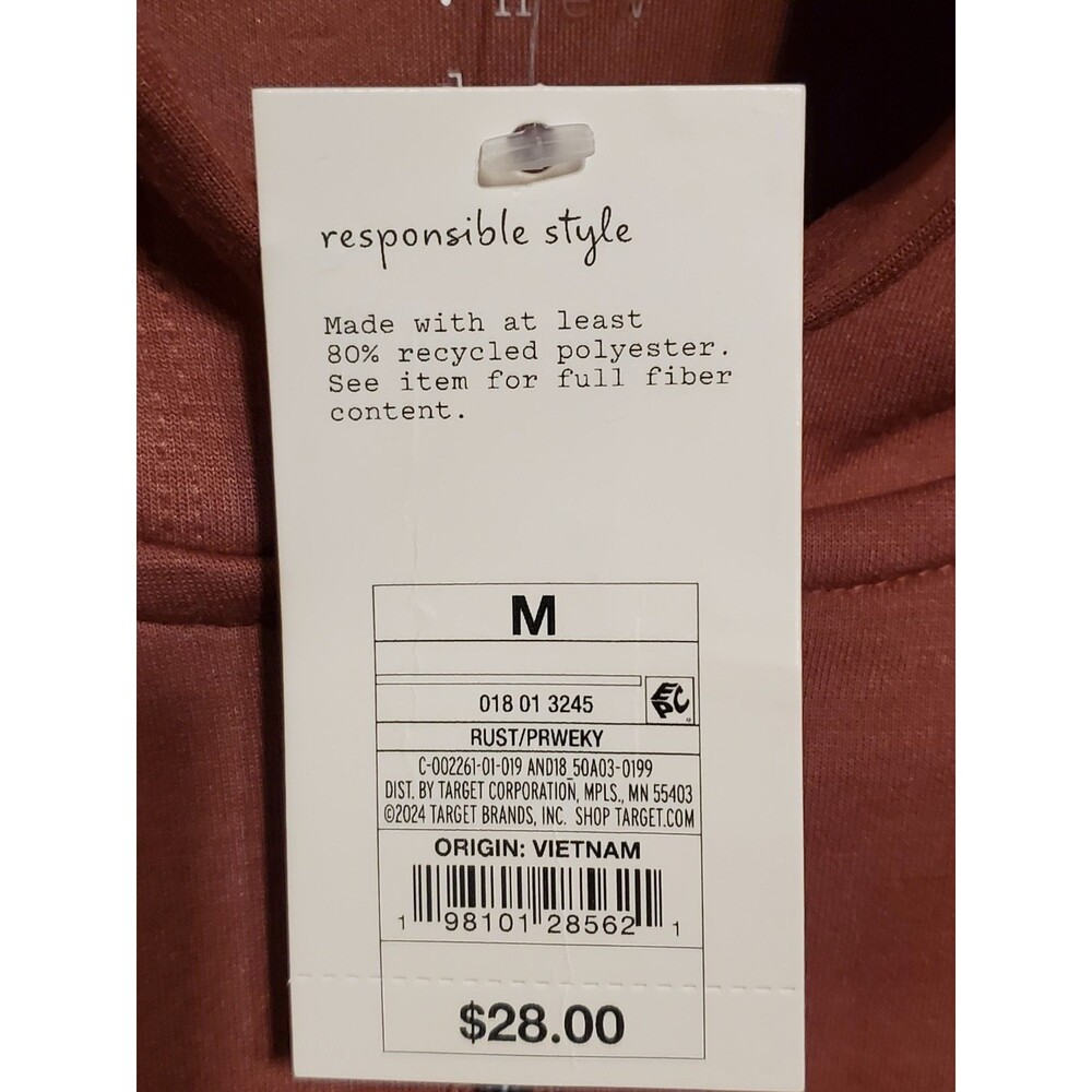 A New Day Women's Double Knit Zip Hoodie Sweatshirt Rust SIZE MEDIUM - NEW W/TAG - Picture 8 of 8